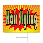Hair Styling Sign in yellow