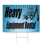 Heavy Equipment Rental Sign