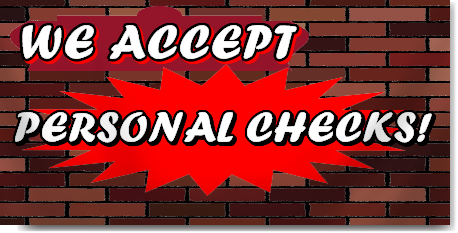 We Accept Personal Checks Banner