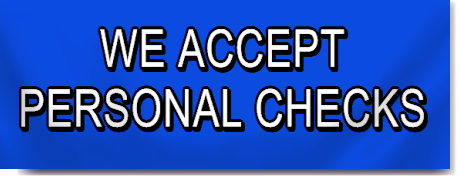 We Accept Personal Checks Lettering Banner