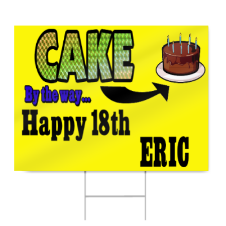 18th Birthday Cake Sign