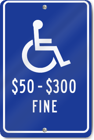 Handicapped Fine Parking Sign