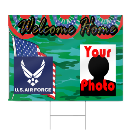 Air Force Welcome Home Sign in Camo