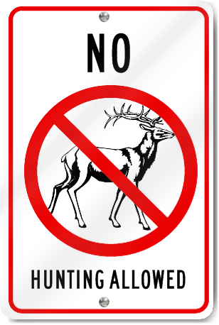 No Hunting Allowed Sign
