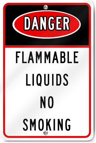 Danger Flammable Liquids No Smoking Sign