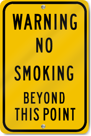 Warning No Smoking Beyond This Point Sign