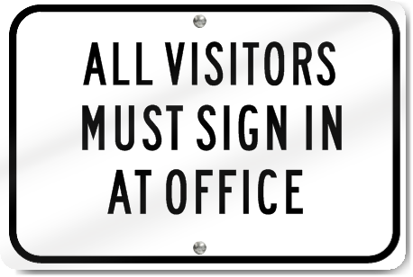  Horizontal Visitors Must Sign In Office Sign