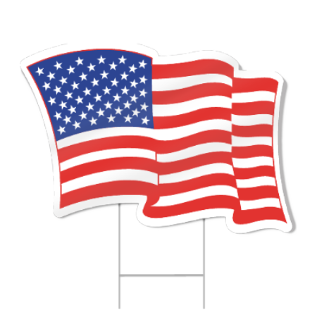 American Flag Shaped Sign