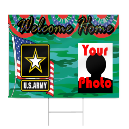 Army Welcome Home Sign with Photo