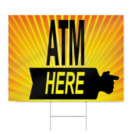 ATM Here Sign