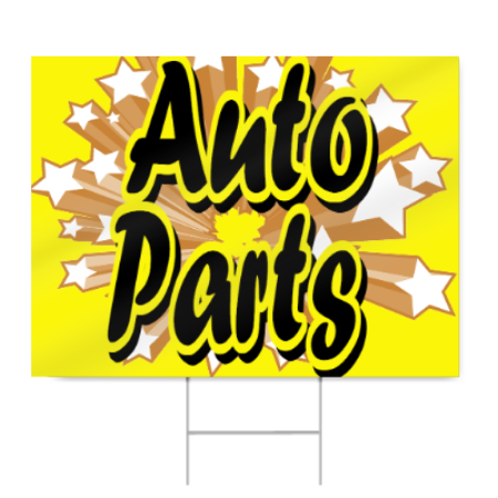 Auto Parts Sign, Yellow