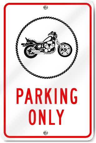 Motorcycle Parking Only (Circle Graphic) 