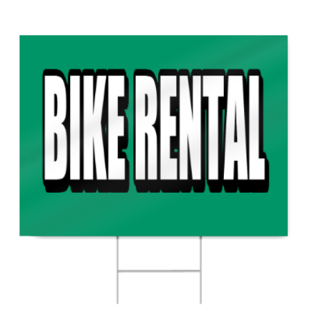 Bike Rental Block Letters Sign