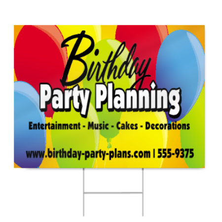 Birthday Party Planning Sign
