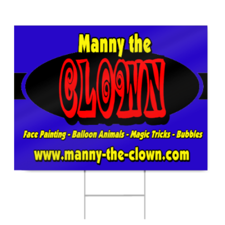 Blue Clown Service Sign