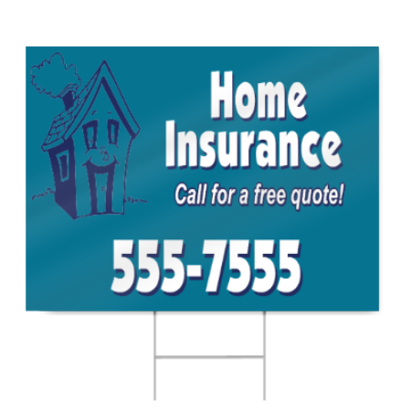 Blue Home Insurance Sign
