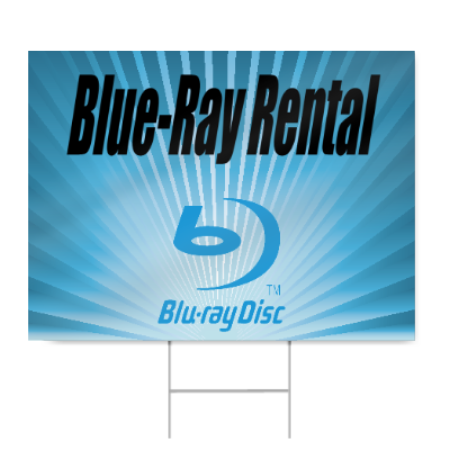 Blue Ray Rental Sign