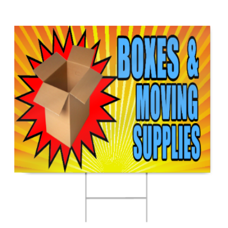 Boxes And Moving Supplies Sign