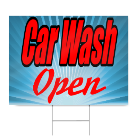 Car Wash Open Sign