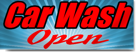 wash car banners open signstoyou