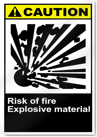 Risk Of Fire Explosive Material Caution Signs