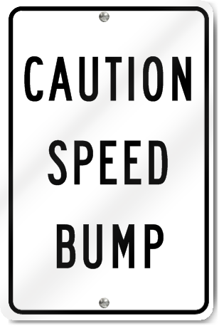 White Caution Speed Bump 12