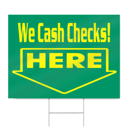 Check Cashing Sign