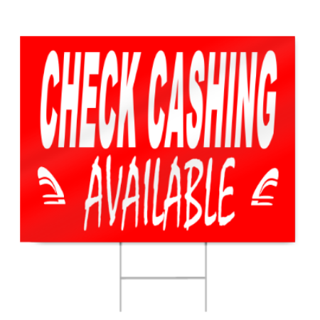 Check Cashing Available Sign