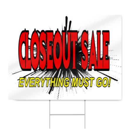 Closeout Sale Sign