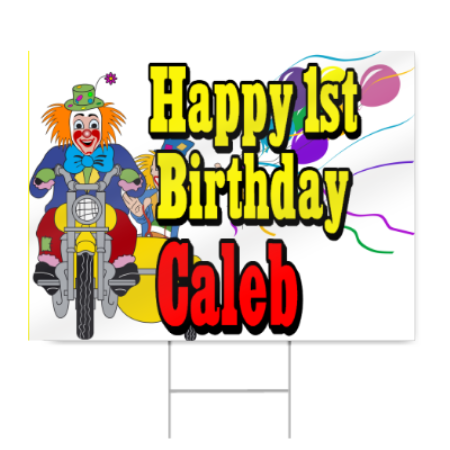 Clown 1st Birthday Sign