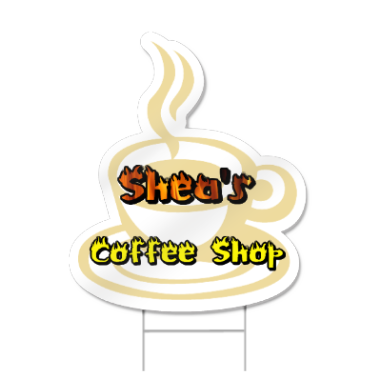 Coffee Cup Shaped Sign