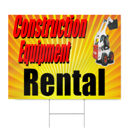 Construction Equipment Rental Sign