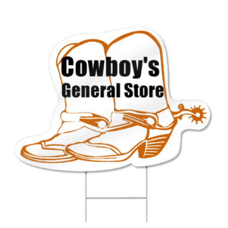 Cowboy Boots Shaped Sign