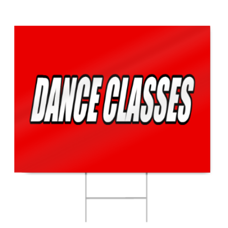 Dance Classes Block Lettering Sign