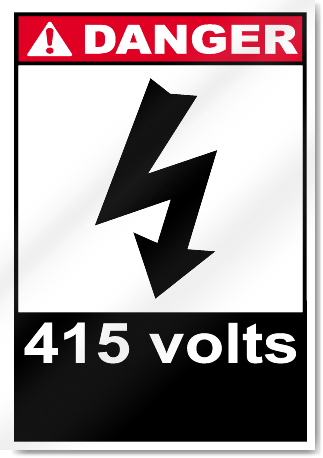 415 Volts Danger Signs