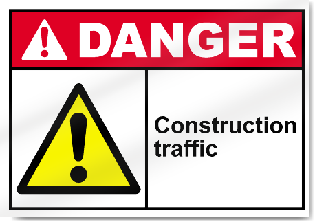 Construction Traffic Danger Signs
