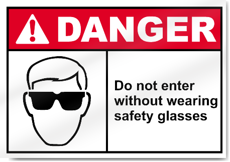 not wearing safety glasses