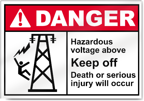 Hazardous Voltage Above Keep Off Death Or Serious Injury Will Occur2 Danger Signs