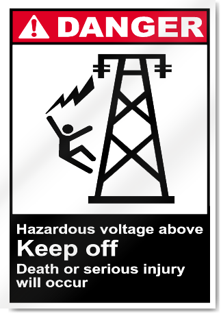 Hazardous Voltage Above Keep Off2 Danger Signs