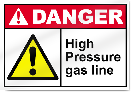 High Pressure Gas Line Danger Signs