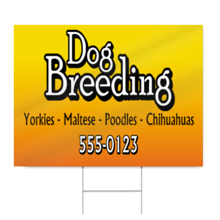 Dog Breeding Sign
