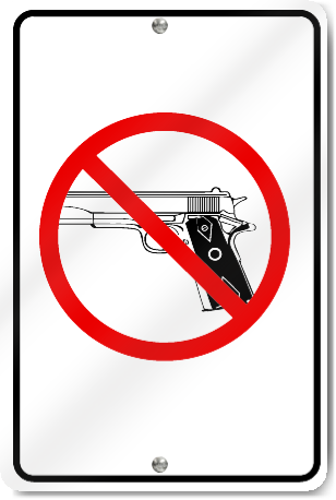 No Gun Zone Aluminum Sign