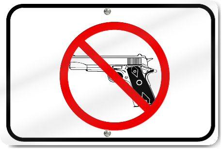 Horizontal No Gun Zone Sign