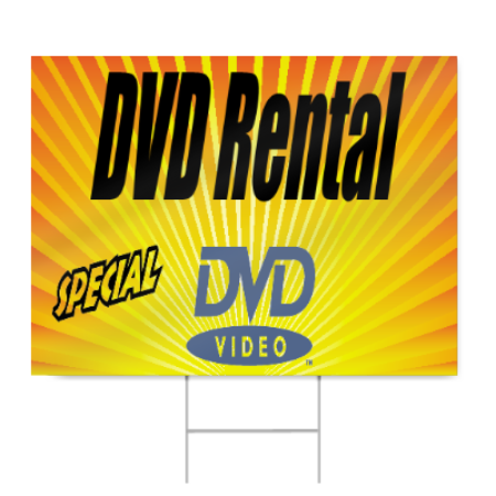 DVD Rental Sign