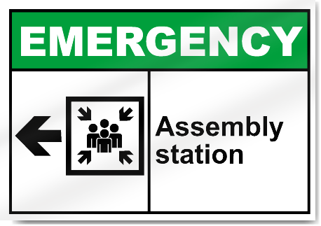 Assembly Station Left Emergency Signs