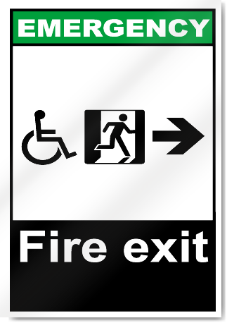 Fire Exit Right All Emergency Signs