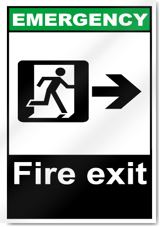 Fire Exit Right Emergency Signs