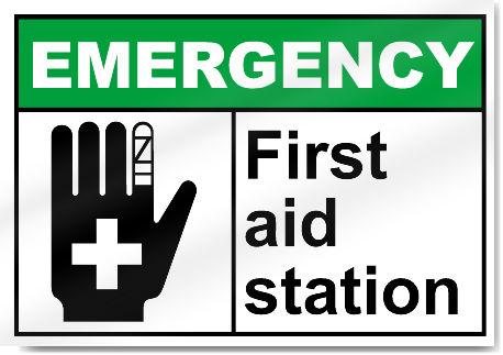 First Aid Station Emergency Signs