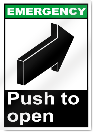 push to open sign
