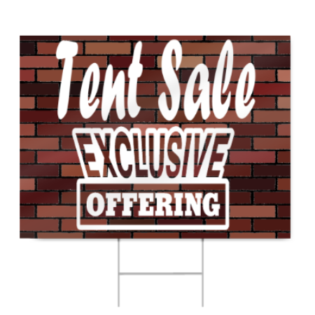 Exclusive Tent Sale Sign